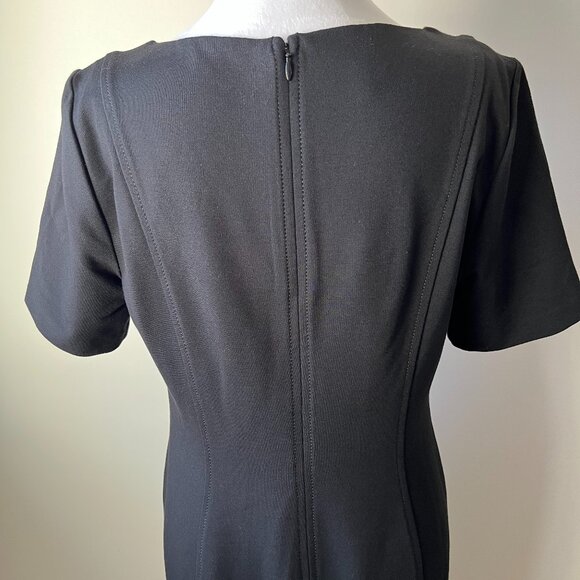 Talbot's Black Ponte Knit Sheath Dress - Size 8P - Classic LBD! - Picture 4 of 12